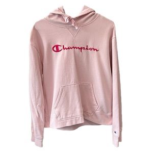 pink champion hoodie